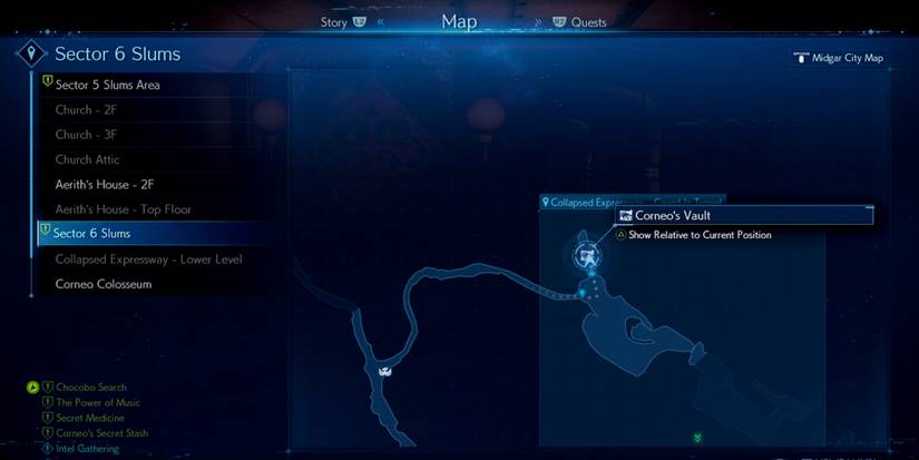 Fina Fantasy VII Remake Corneo's Vault Collapsed Expressway