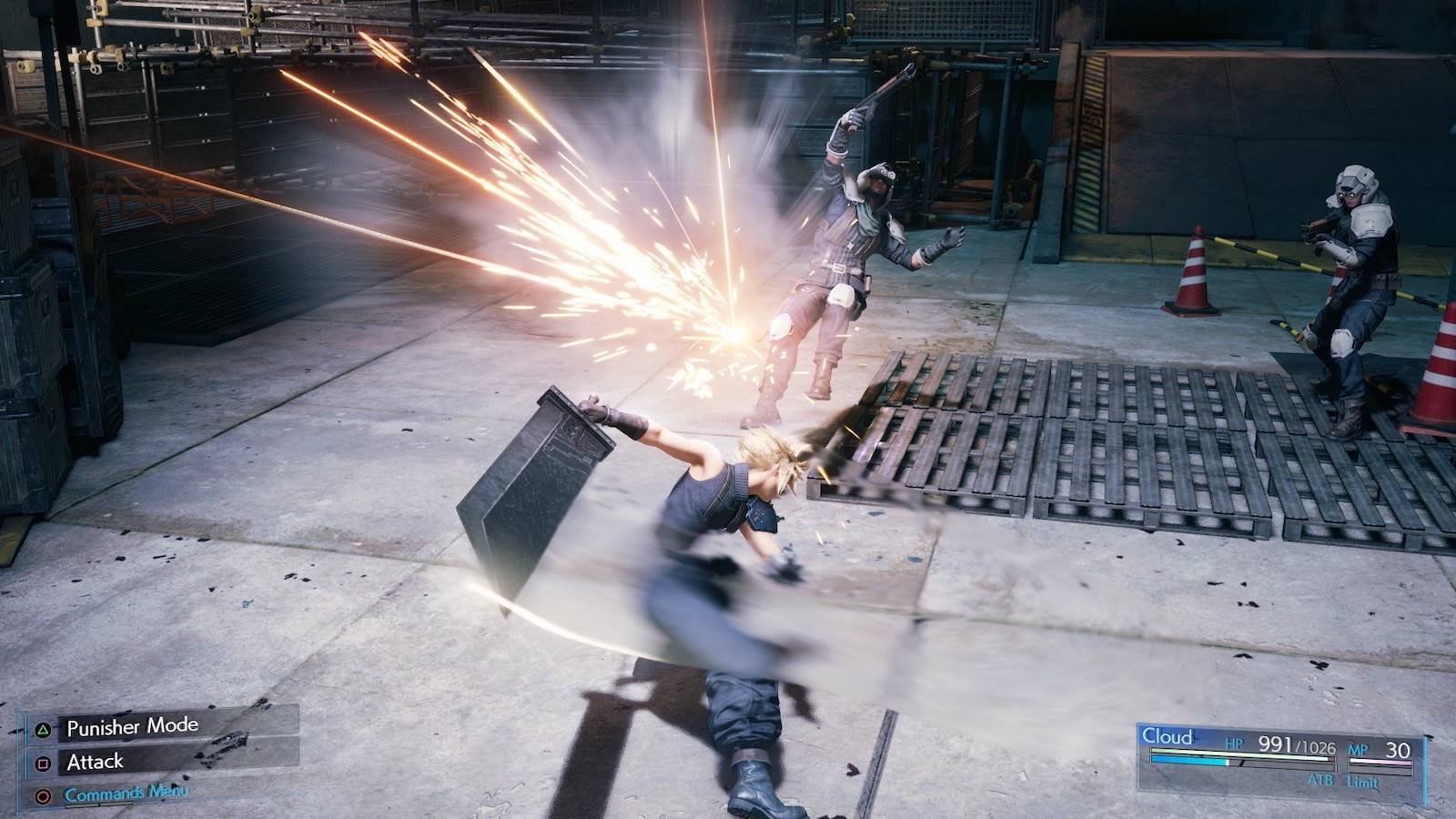 Final Fantasy VII Remake Cloud Killing a Soldier