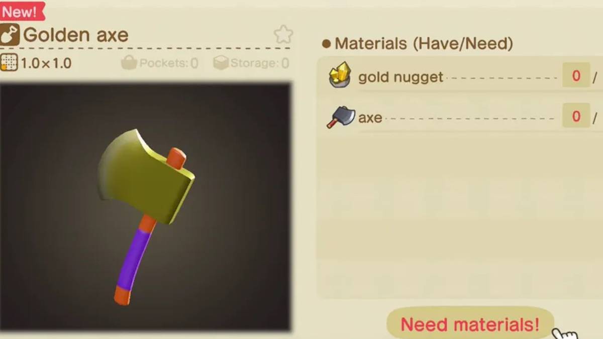 How to Get the Golden Axe for Animal Crossing New Horizons
