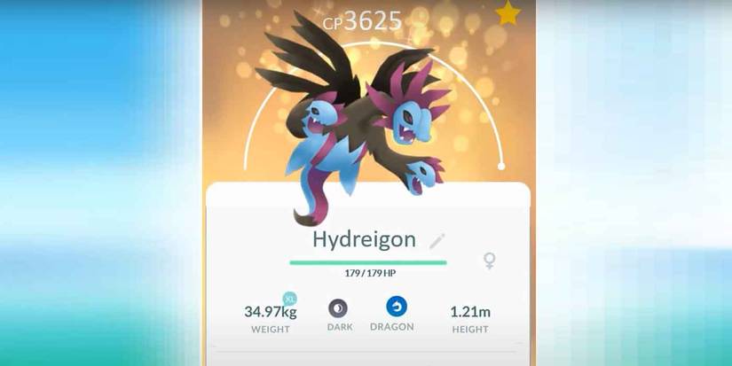 The profile of Hydreigon in Pokemon GO