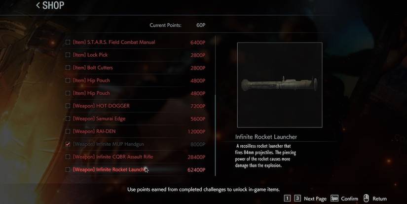 Infinite Rocket Launcher Residetn Evil 3
