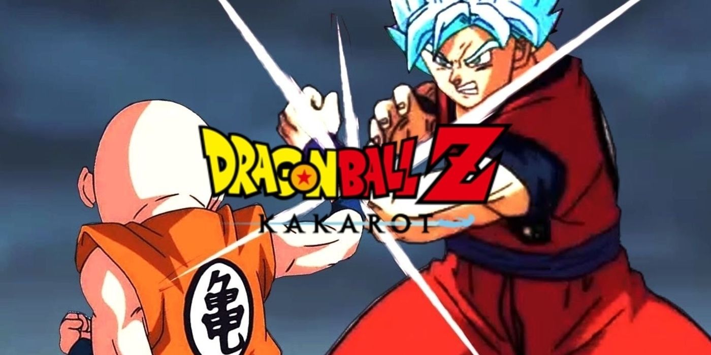Krillin VS Super Saiyan Blue Goku Dragon Ball Z Kakarot Header