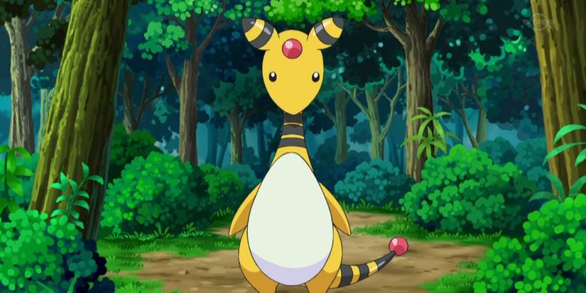 Pokemon Anime Ampharos In Forest