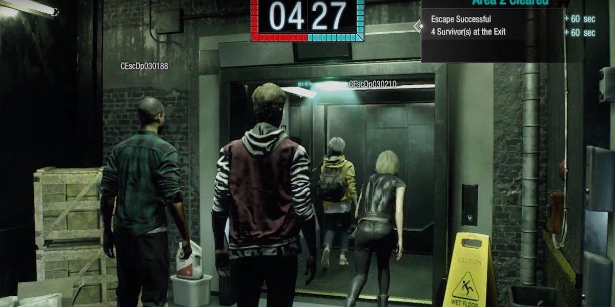 Resident Evil resistance gameplay going into an elevator