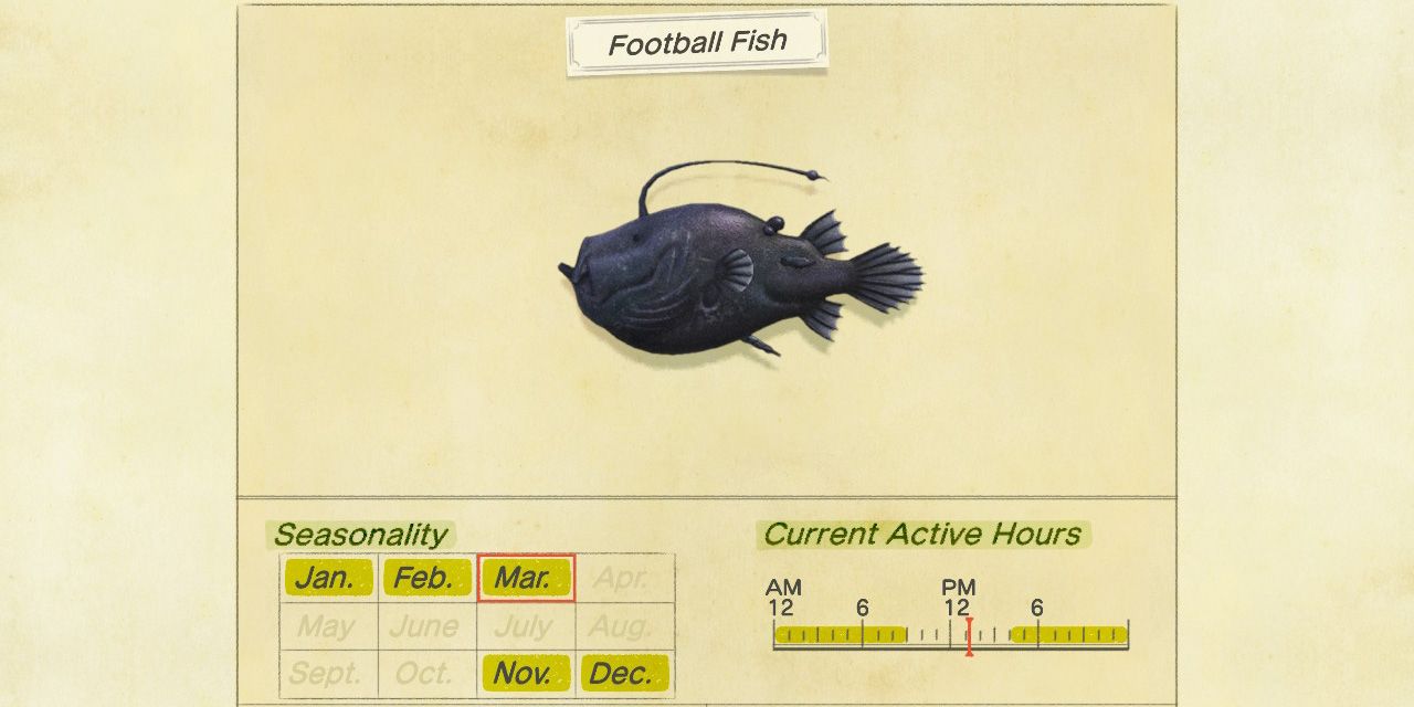 A Football Fish in Animal Crossing: New Horizons