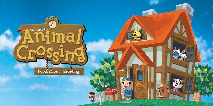 Animal Crossing Gamecube Promotional Artwork with Villagers in a House
