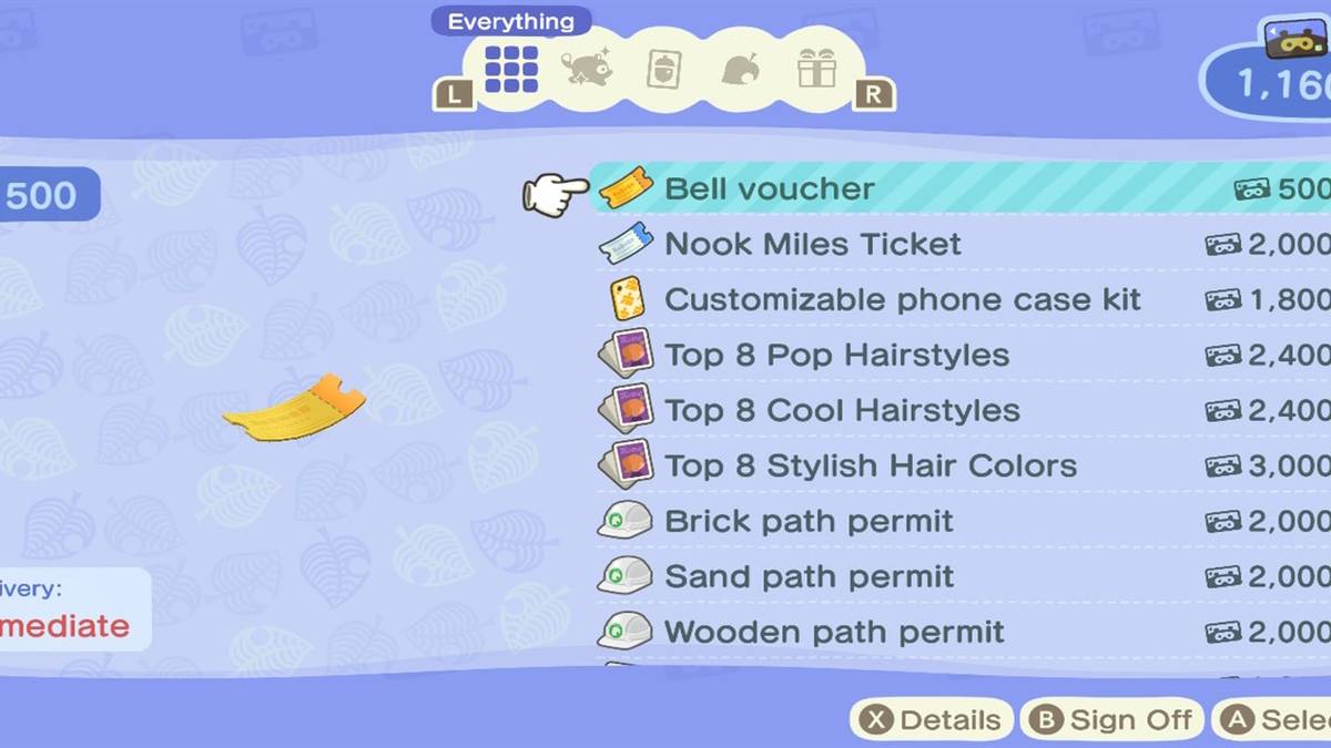 animal crossing bell voucher