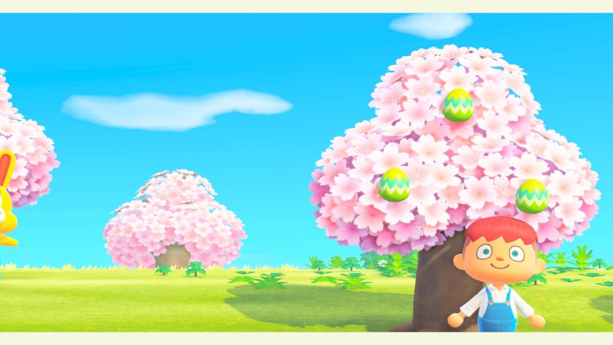 easter eggs and sakura tree