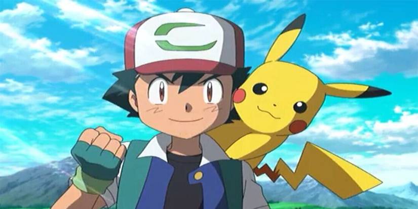 Ash Ketchum with Pikachu on shoulder