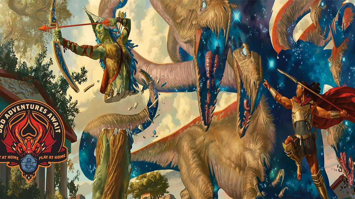 Dungeons and Dragons Dragon fight stay home logo