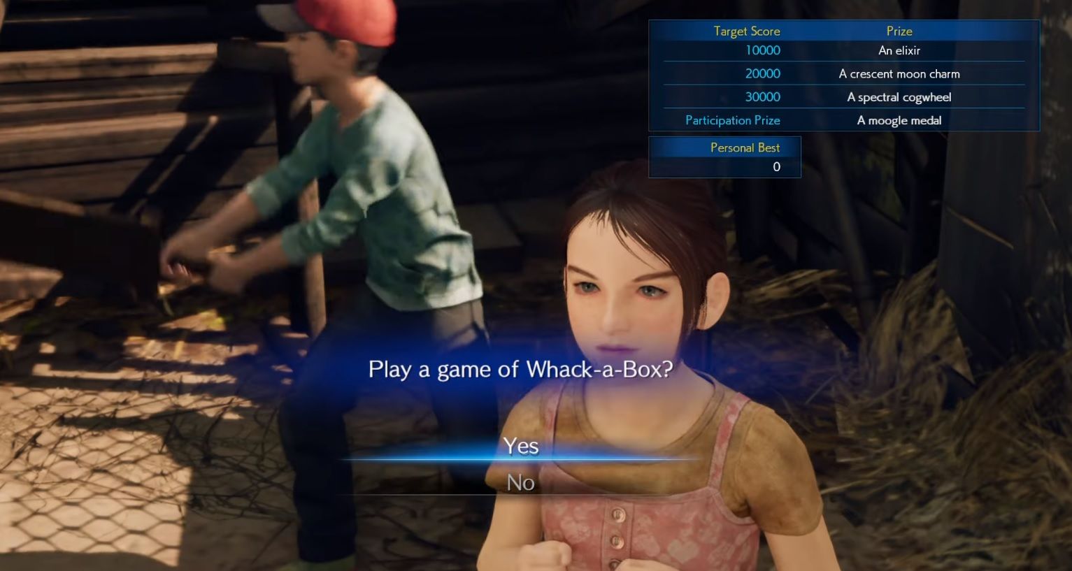 ff7 remake whack a box game for medals