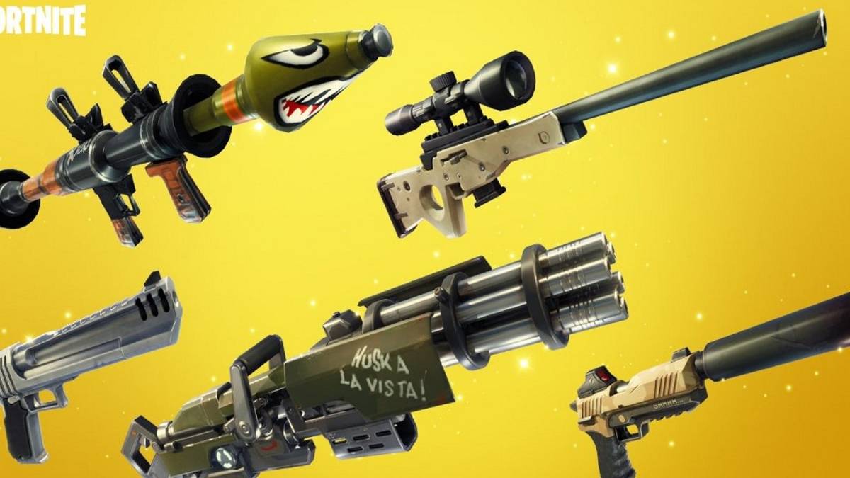 fortnite weapons gold background
