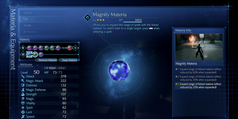 magnify materia final fantasy VII remake