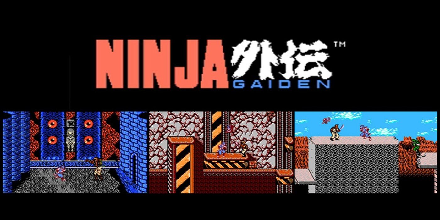 Collage of screen captures from Ninja Gaiden for NES