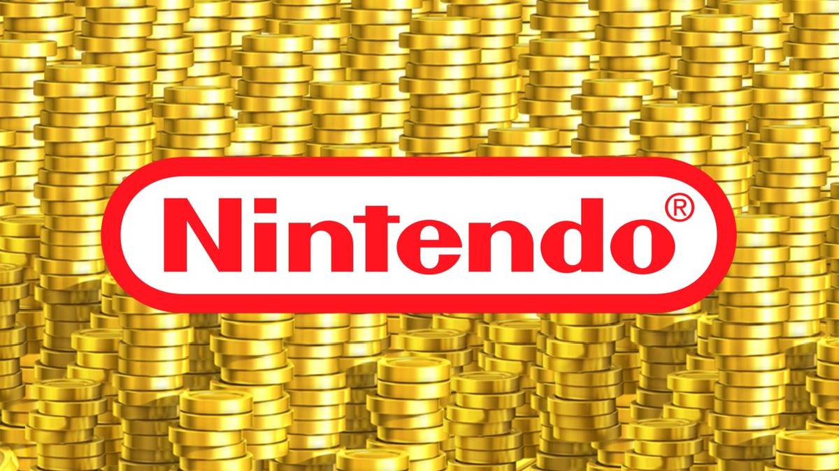 nintendo logo gold coins background