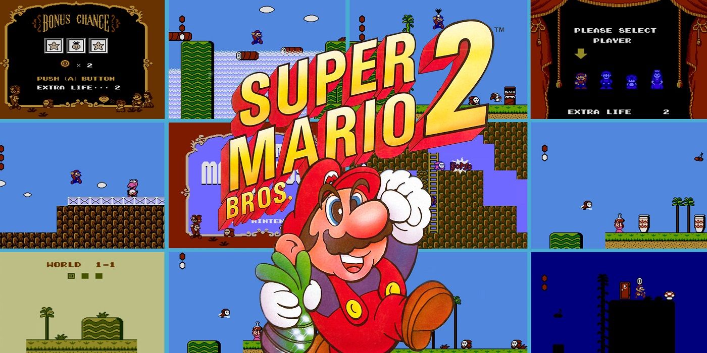Collage of images from Super Mario Bros. 2