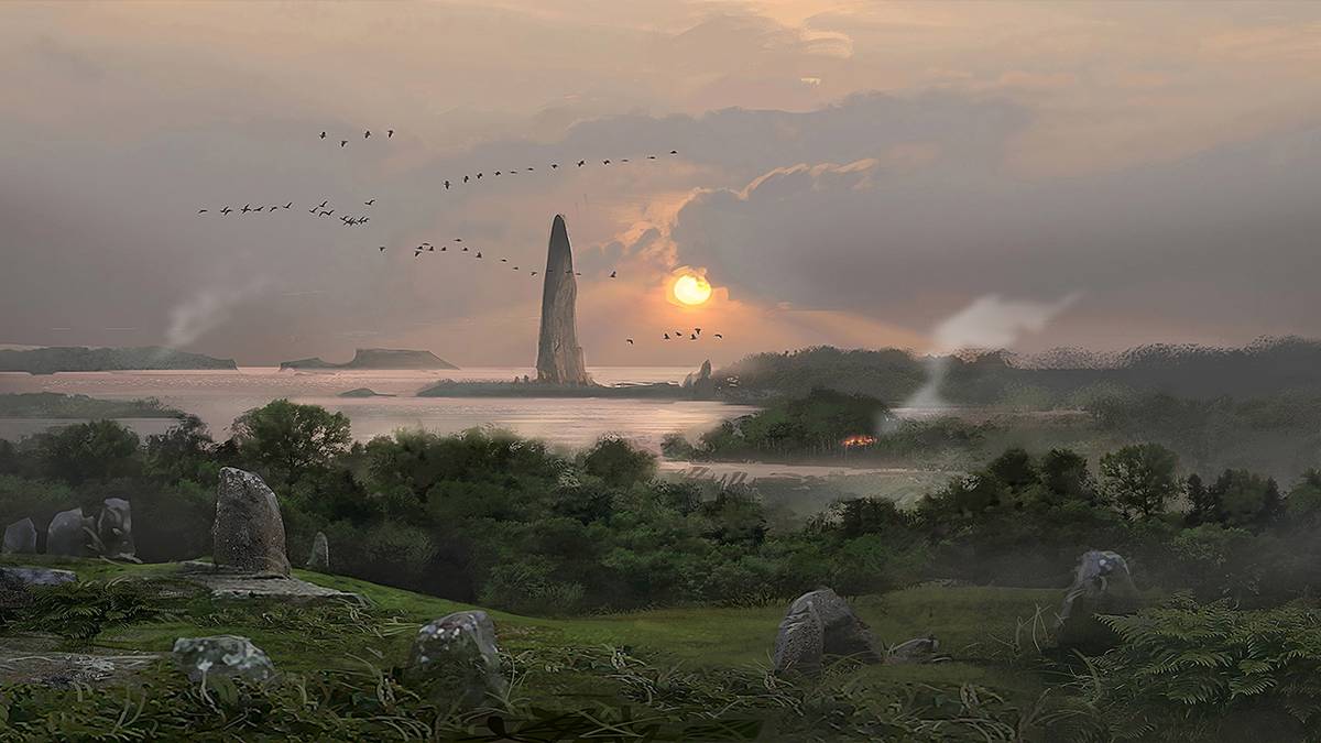 WiLD landscape with rock tower