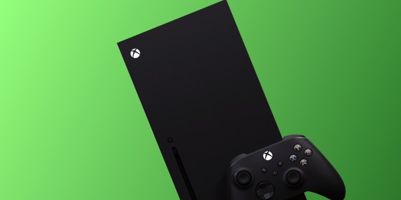 xbox series x green background tilted