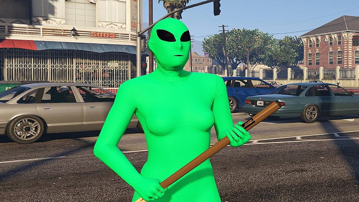 green alien gta