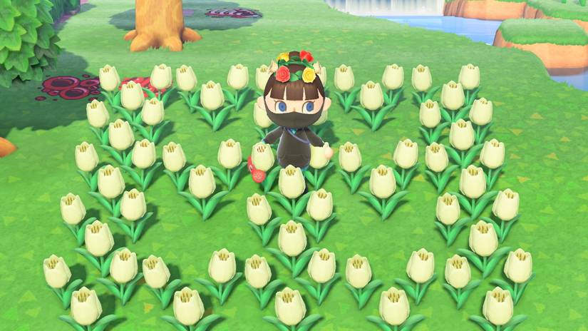 ACNH Flower Grid Pattern