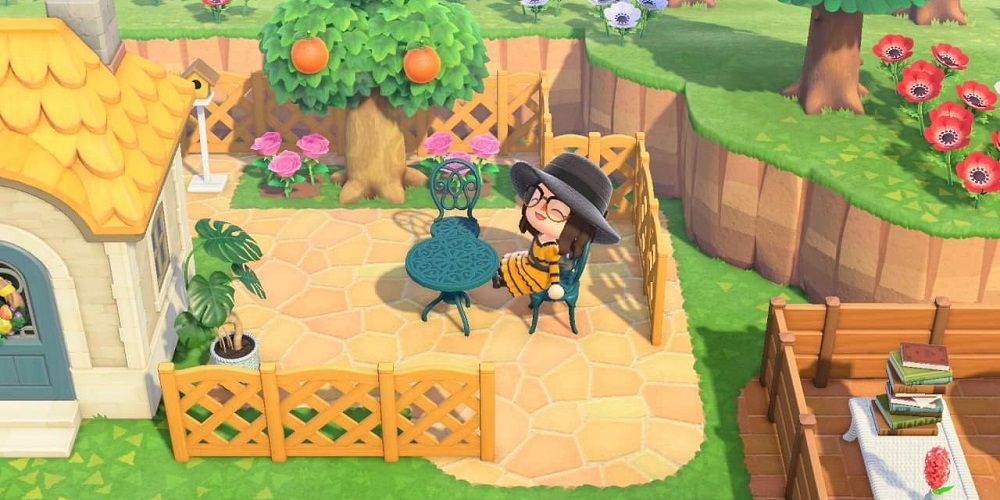 Animal Crossing New Horizons outdoor seatin area