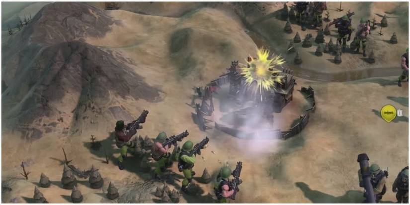 A unit attacking another in the Red Death scenario