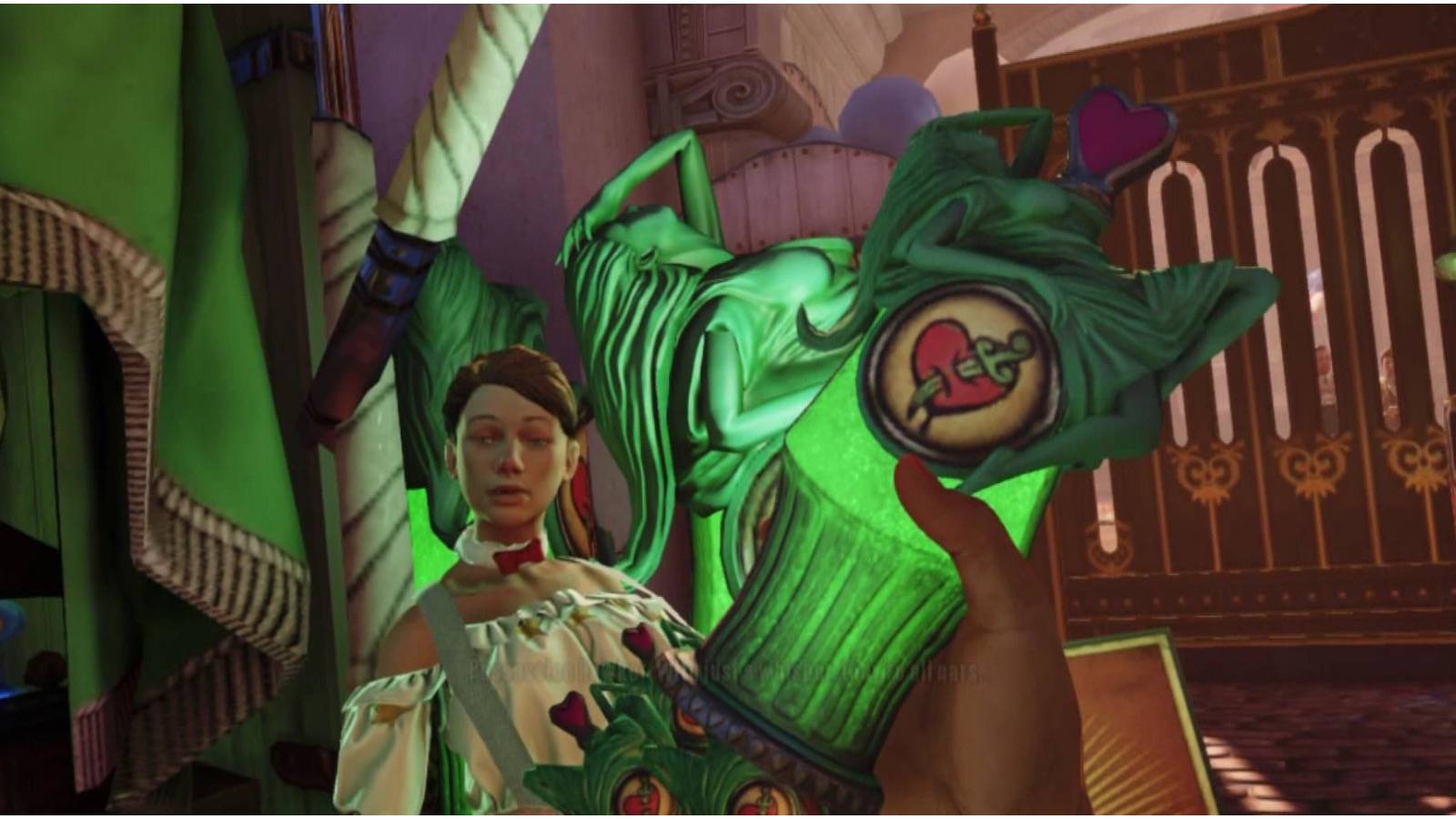 Booker DeWitt holding a bottle of Possession