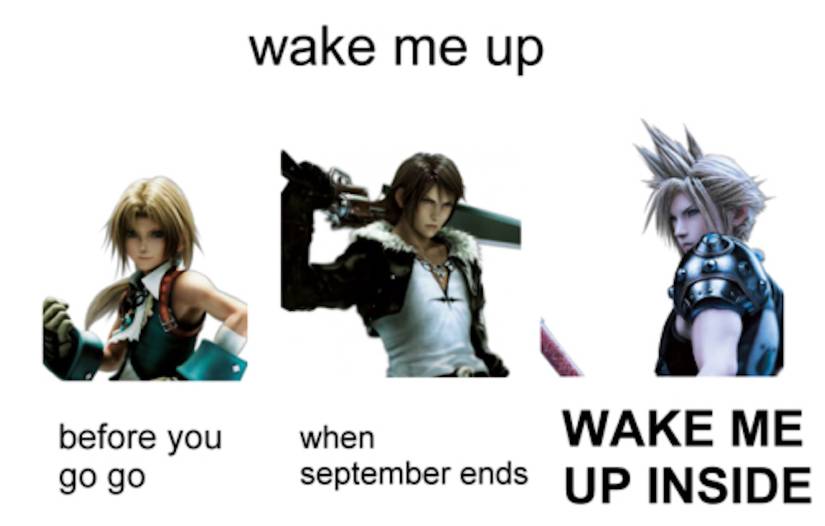 Final Fantasy VII Squall Zidane Cloud meme copy