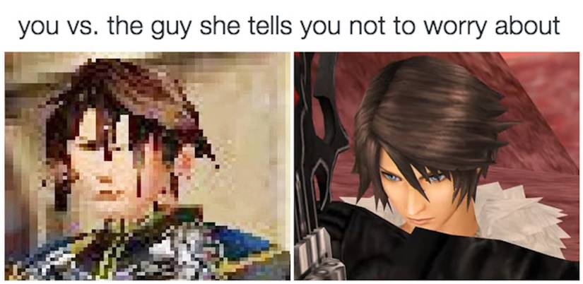 Final Fantasy VIII Squall original vs remaster copy