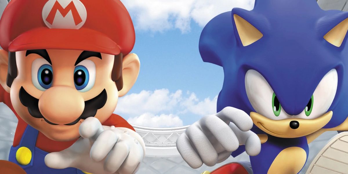 Mario and Sonic running in Mario & Sonic at the Olympic Games