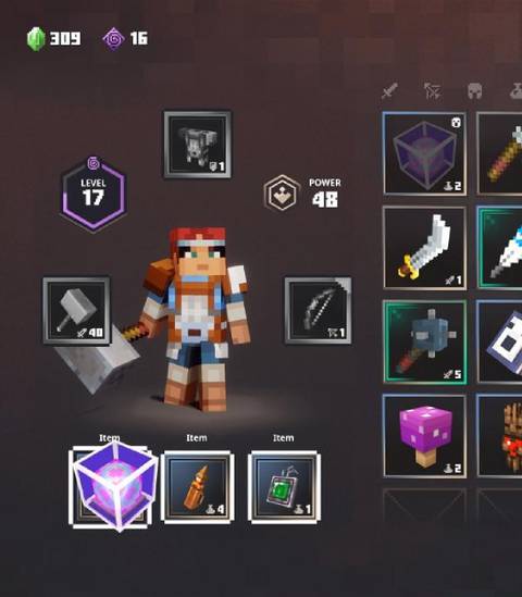 Inventory management Minecraft Dungeons Vertical