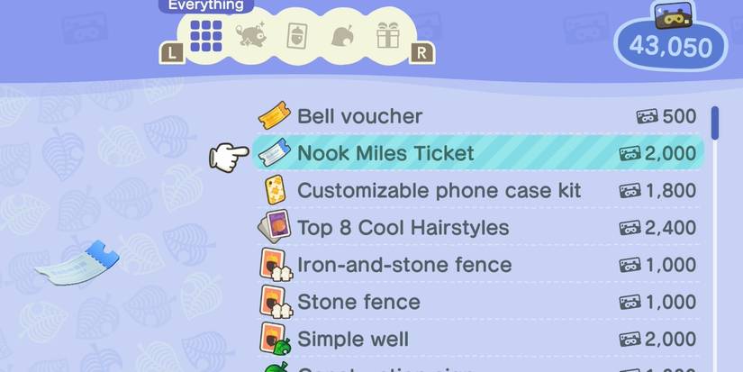 Animal Crossing New Horizons buying a Nook Miles Ticket at machine