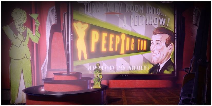 An advertisement for Peeping Tom