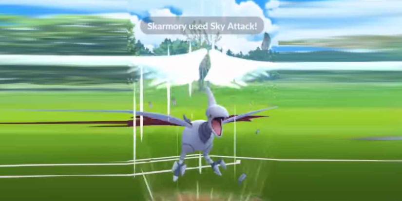 Skarmory using Sky Attack in Pokemon GO