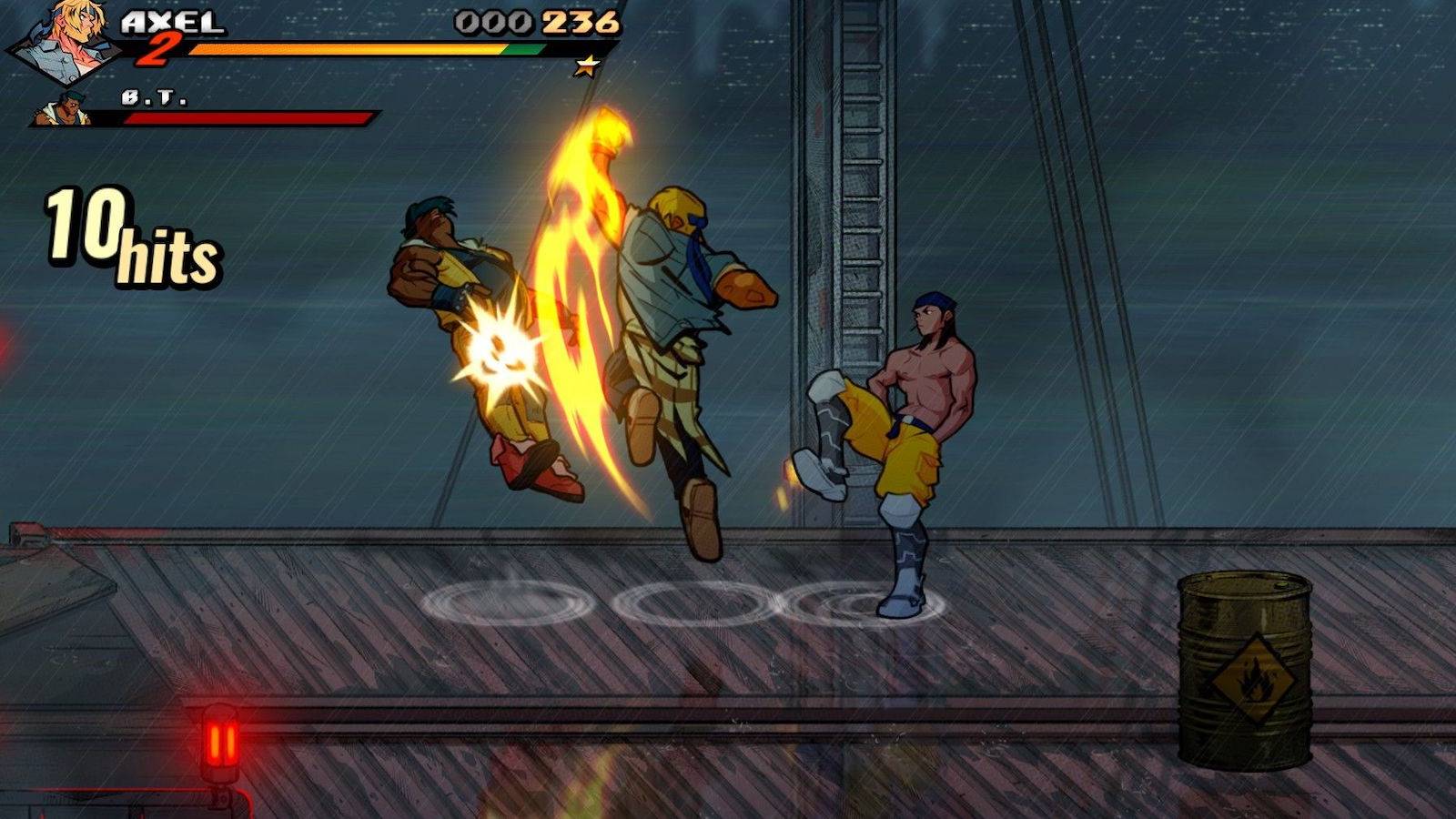 Streets of rage 4 axel uppercutting an enemy