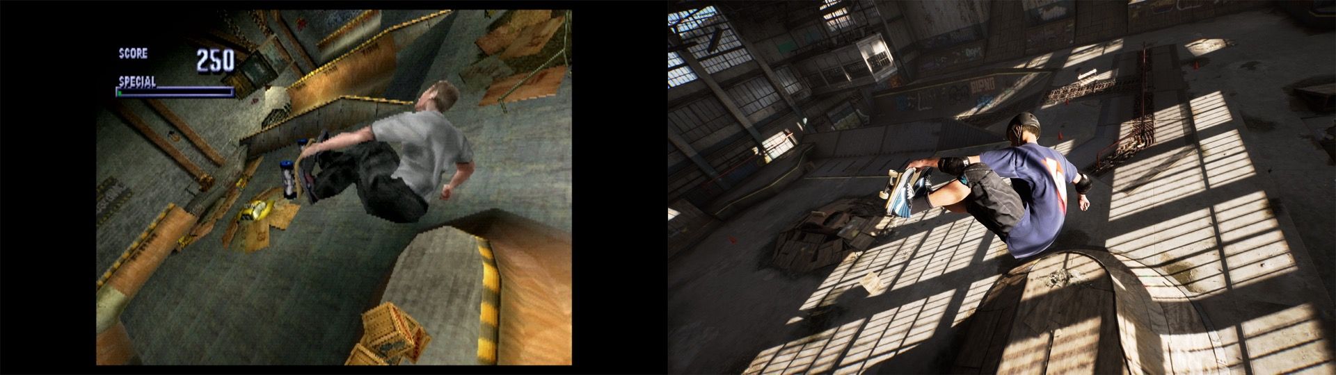 tony hawk's pro skater 1 + 2 comparison