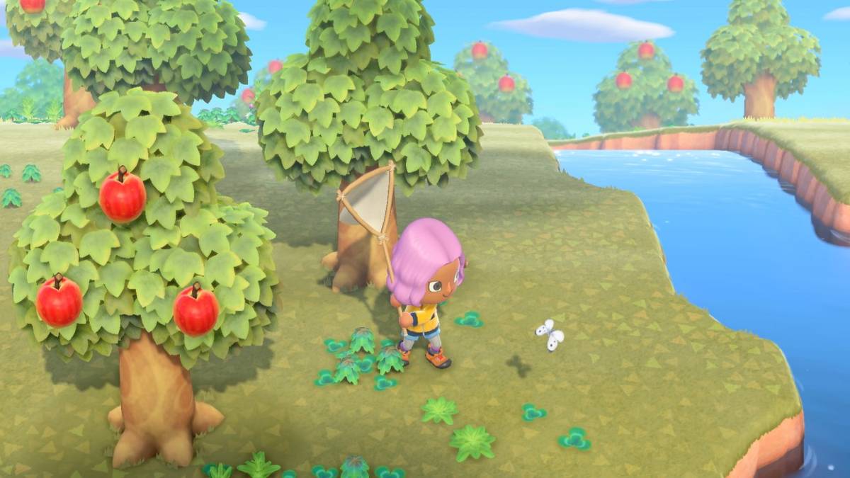 Animal Crossing New Horizons Chasing Butterfly