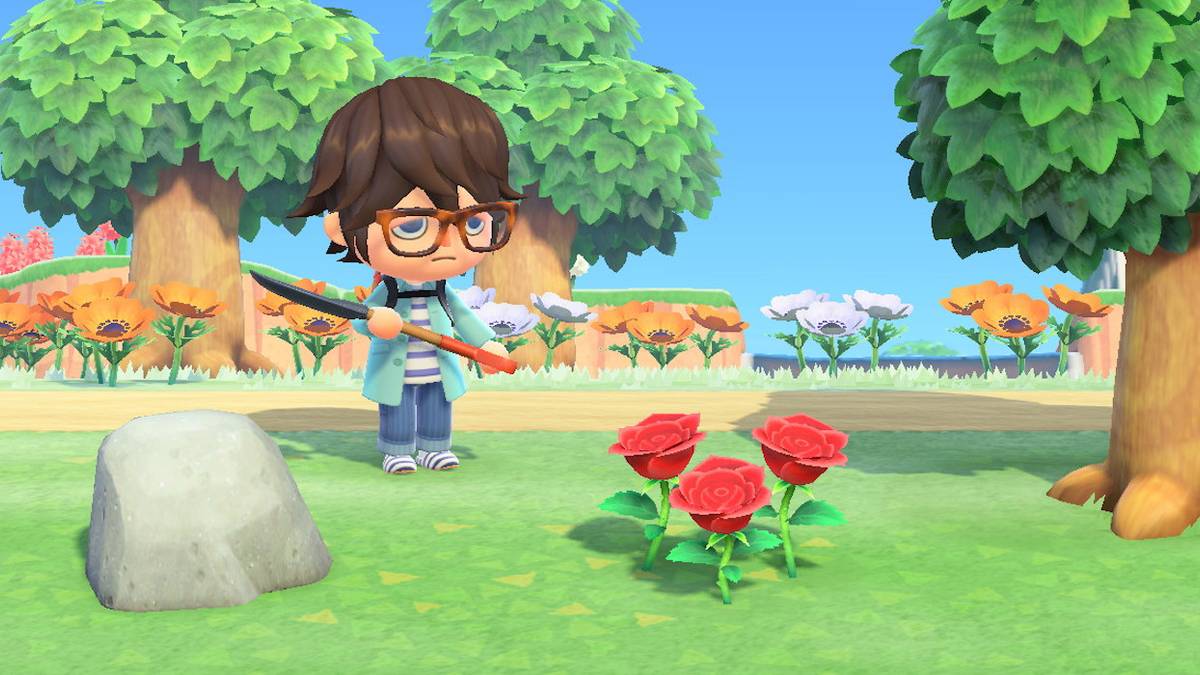 animal crossing new horizons red rose serious