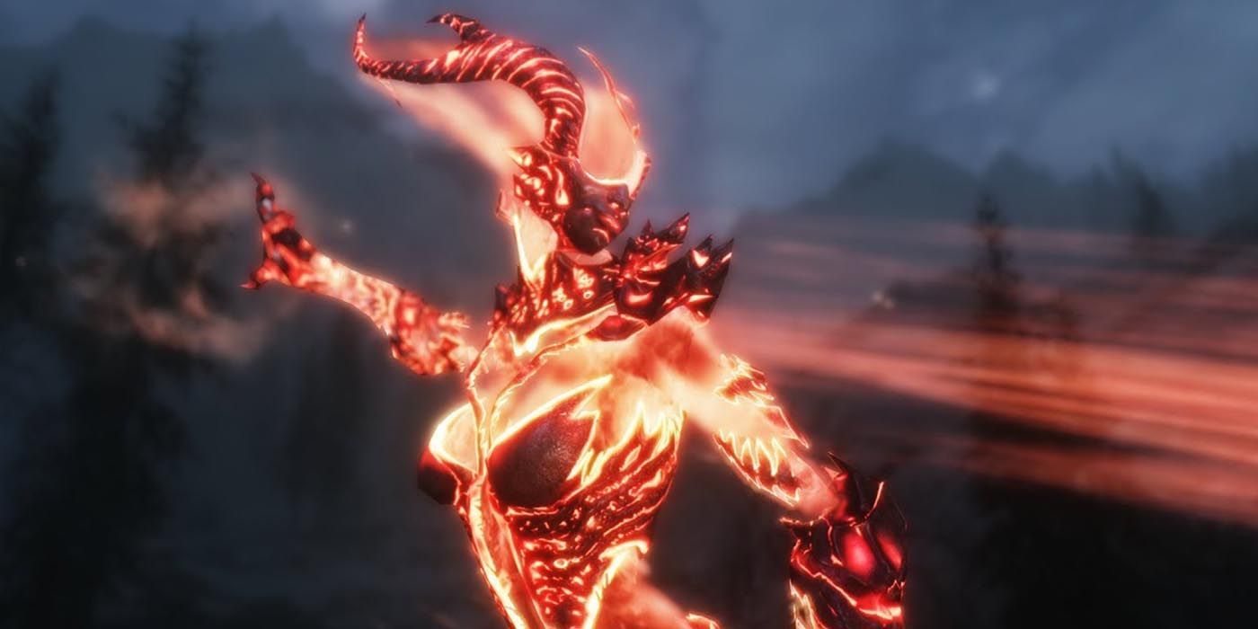 A Flame Atronach in Skyrim