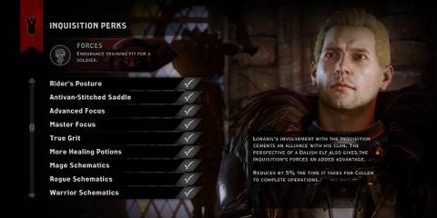dragon age inquisition levels perks mod