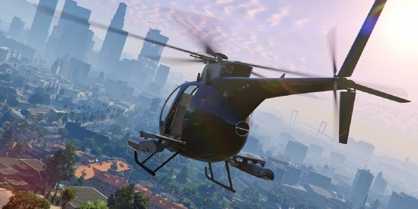 player flying helicopter