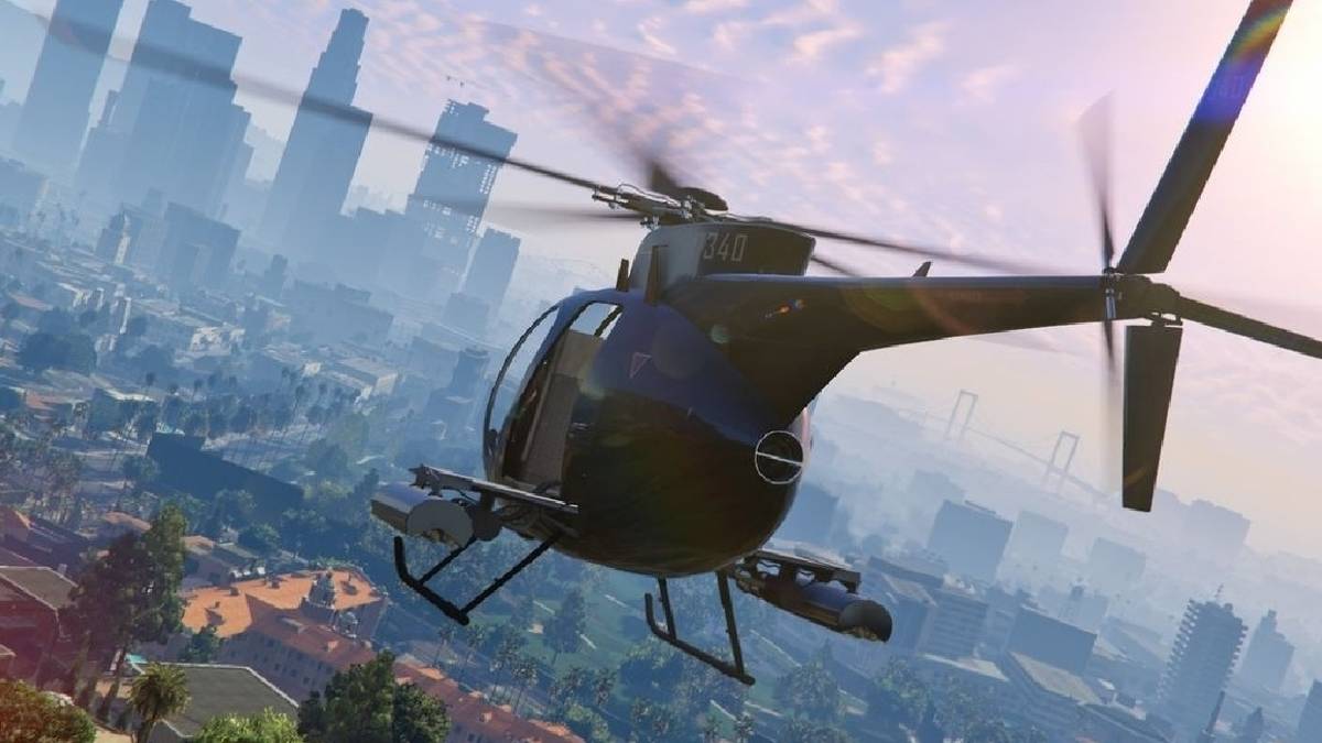 player flying helicopter