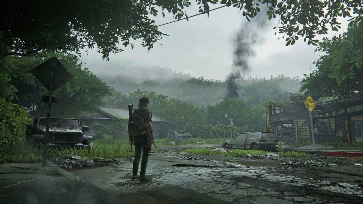 Ellie in ruins