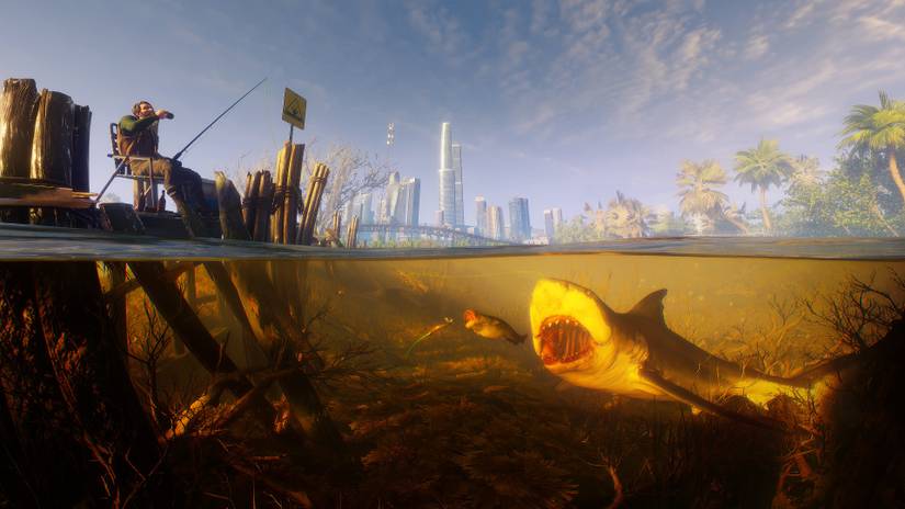 maneater fisherman fish and shark