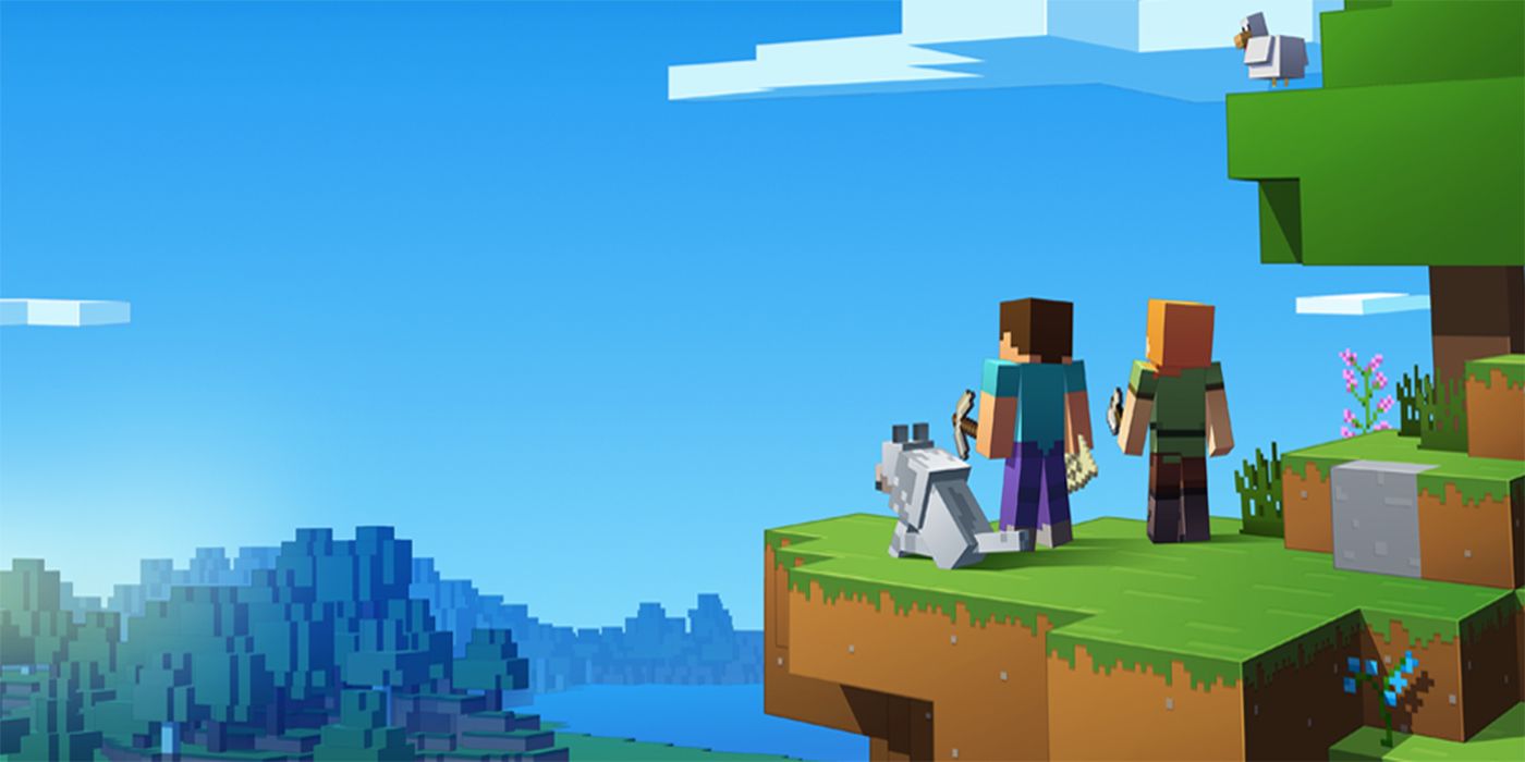 Minecraft cliff artwork