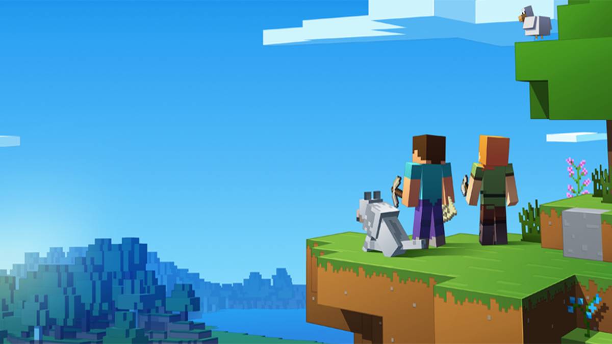 Minecraft cliff artwork