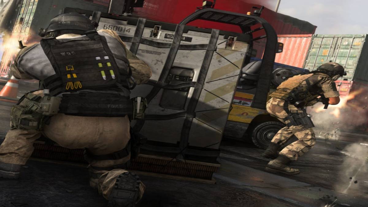 soldiers near care package