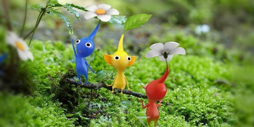 pikmin 3 promo art red yellow blue