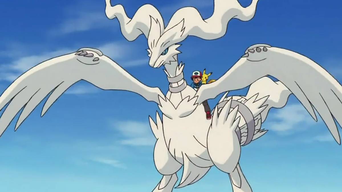 Ash riding Reshiram