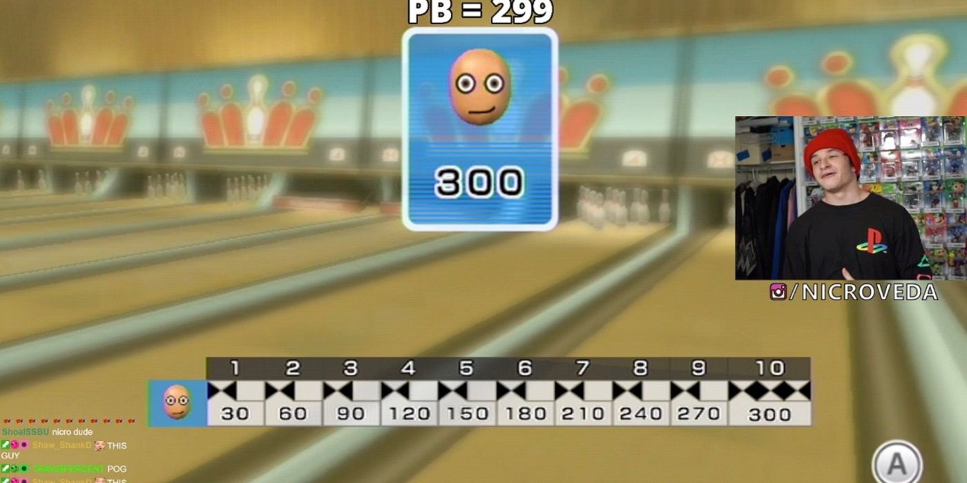 wii sports bowling perfect game blindfold
